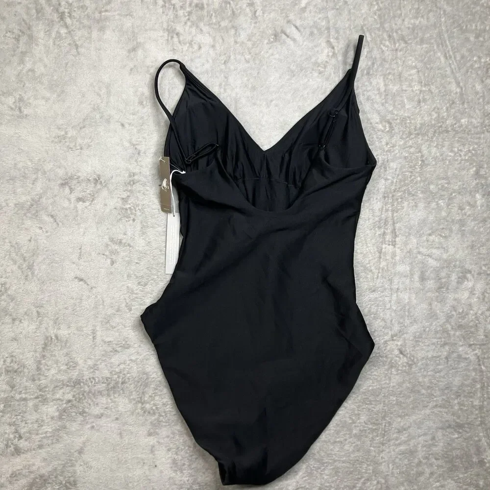 J Crew Classic Sculpt Lana One-Piece Womens 10 Black Luxe Slimming Resort CI367 - Picture 5 of 10